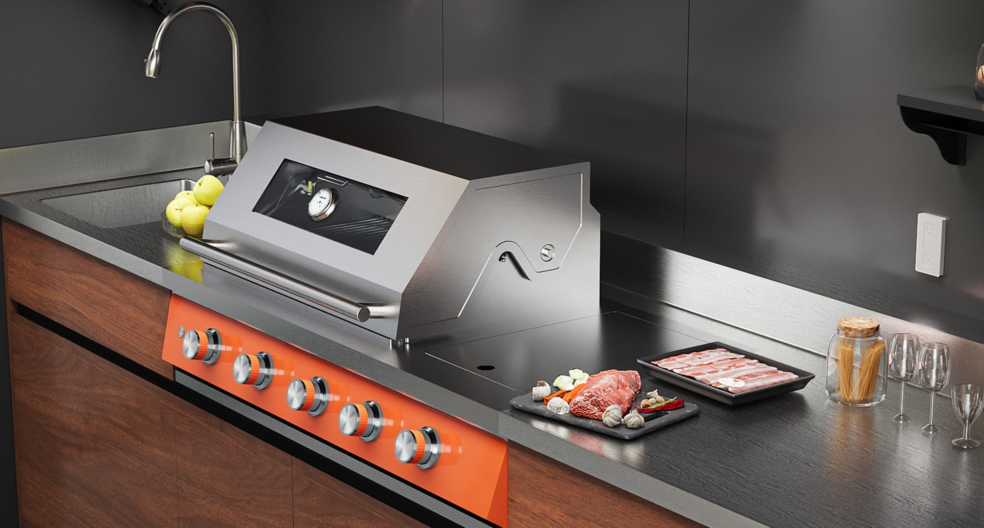 46 inch ingebouwde barbecuegrill