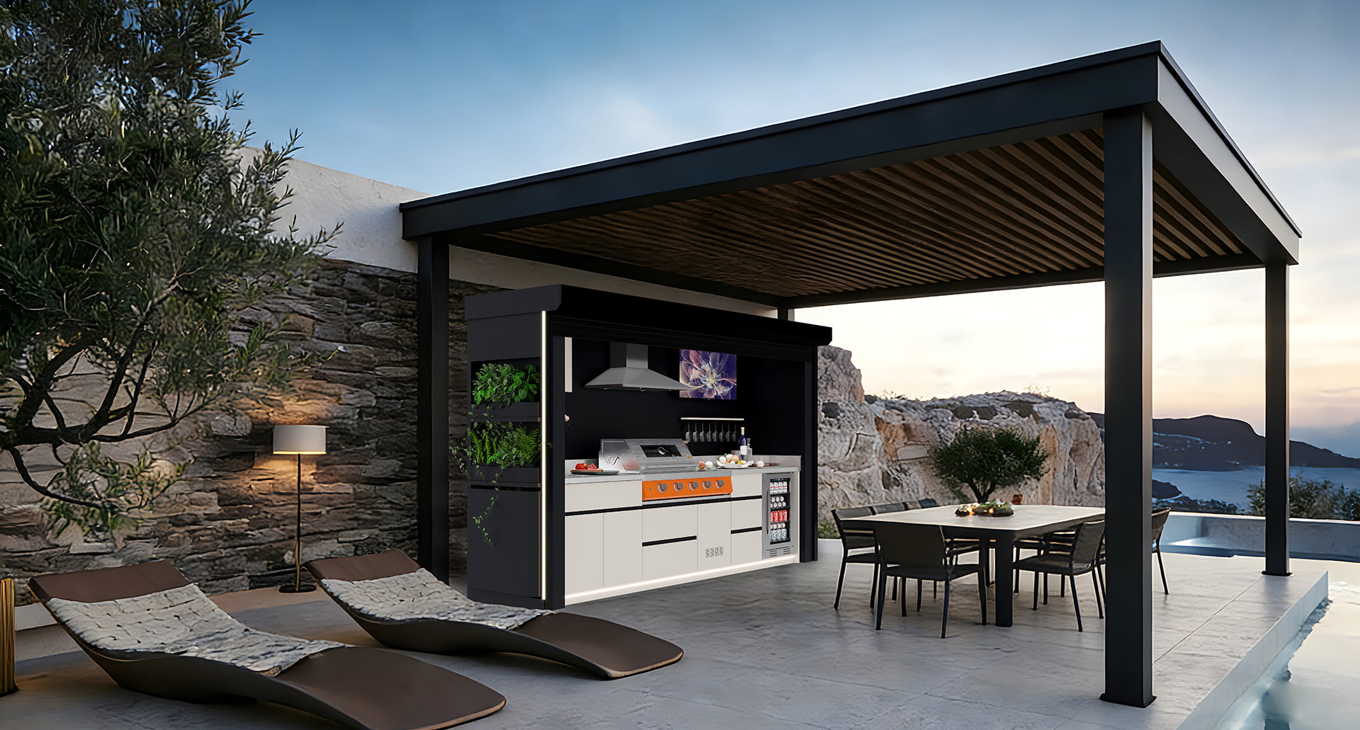BBQ-pod met rolluik